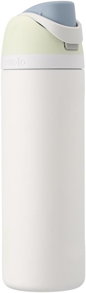 Owala FreeSip Insulated Stainless Steel Water Bottle with Straw for Sports and Travel, BPA-Free Sports Water Bottle, 24 oz, Pink, Angel Food Cake
