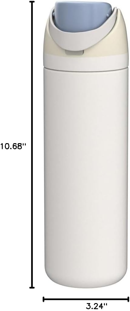 Owala FreeSip Insulated Stainless Steel Water Bottle with Straw for Sports and Travel, BPA-Free Sports Water Bottle, 24 oz, Pink, Angel Food Cake