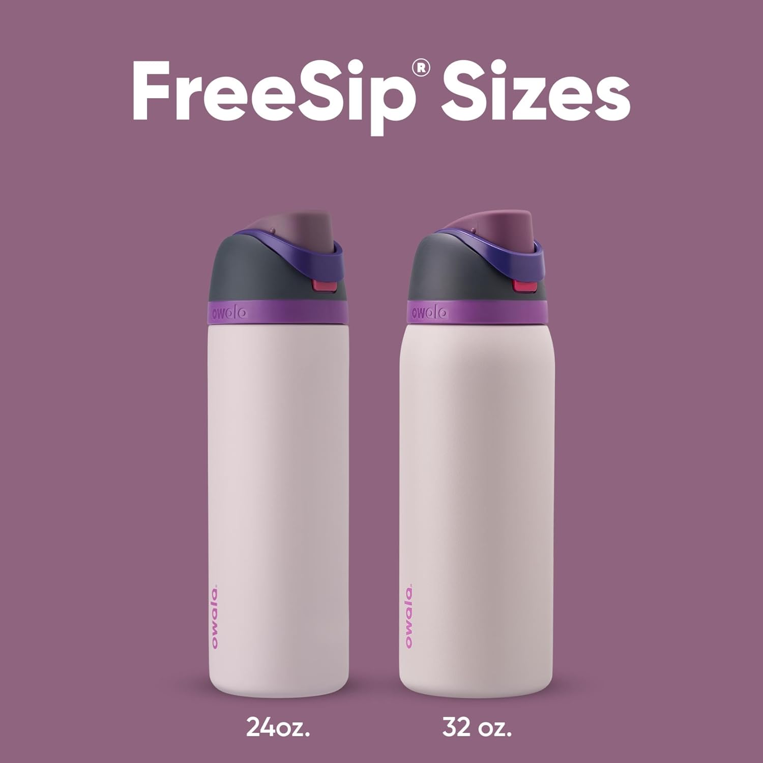 Owala FreeSip Insulated Stainless Steel Water Bottle with Straw for Sports and Travel, BPA-Free Sports Water Bottle, 24 oz, Pink, Angel Food Cake