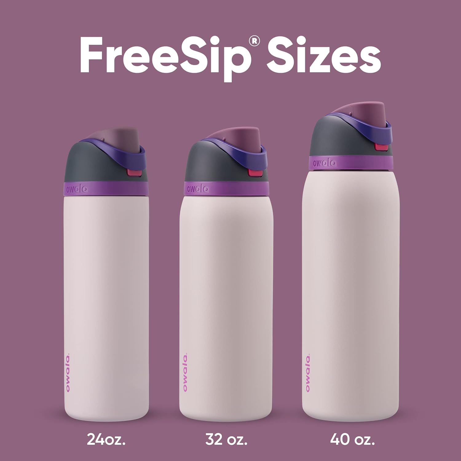 Owala FreeSip Insulated Stainless Steel Water Bottle with Straw for Sports and Travel, BPA-Free Sports Water Bottle, 24 oz, Pink, Angel Food Cake
