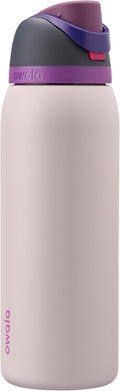 Owala FreeSip Insulated Stainless Steel Water Bottle with Straw for Sports and Travel, BPA-Free Sports Water Bottle, 24 oz, Pink, Angel Food Cake